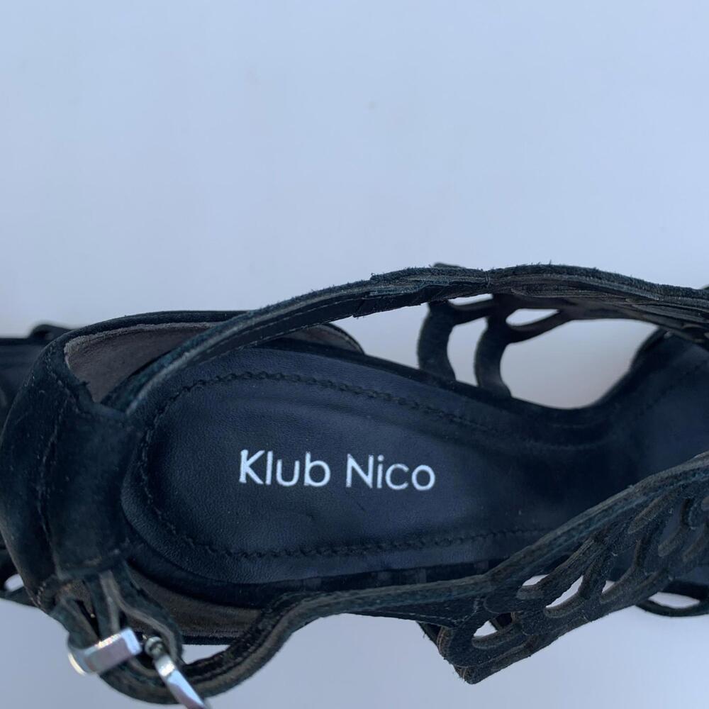 Klub Nico Black Lace Up Open Toe Sandals Womens Size 8 M - Picture 9 of 9